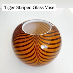Striped Brown Glass Vase
